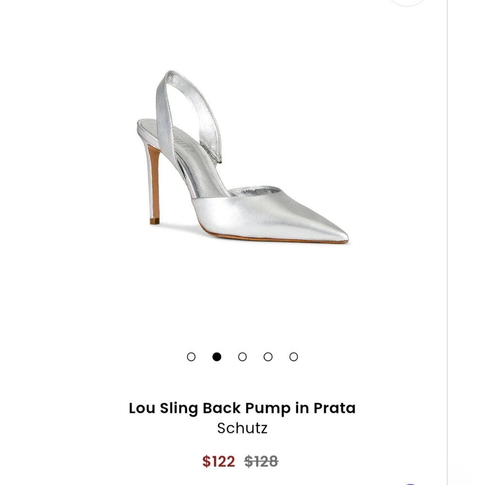 SCHUTZ Lou Sling Back Pump in Metallic Silver